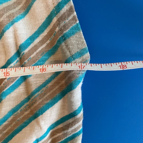 *DONATED* LOFT | Women’s Maxi Dress w/ Left Side Slit | Blue Tan Cream - Picture 10 of 10